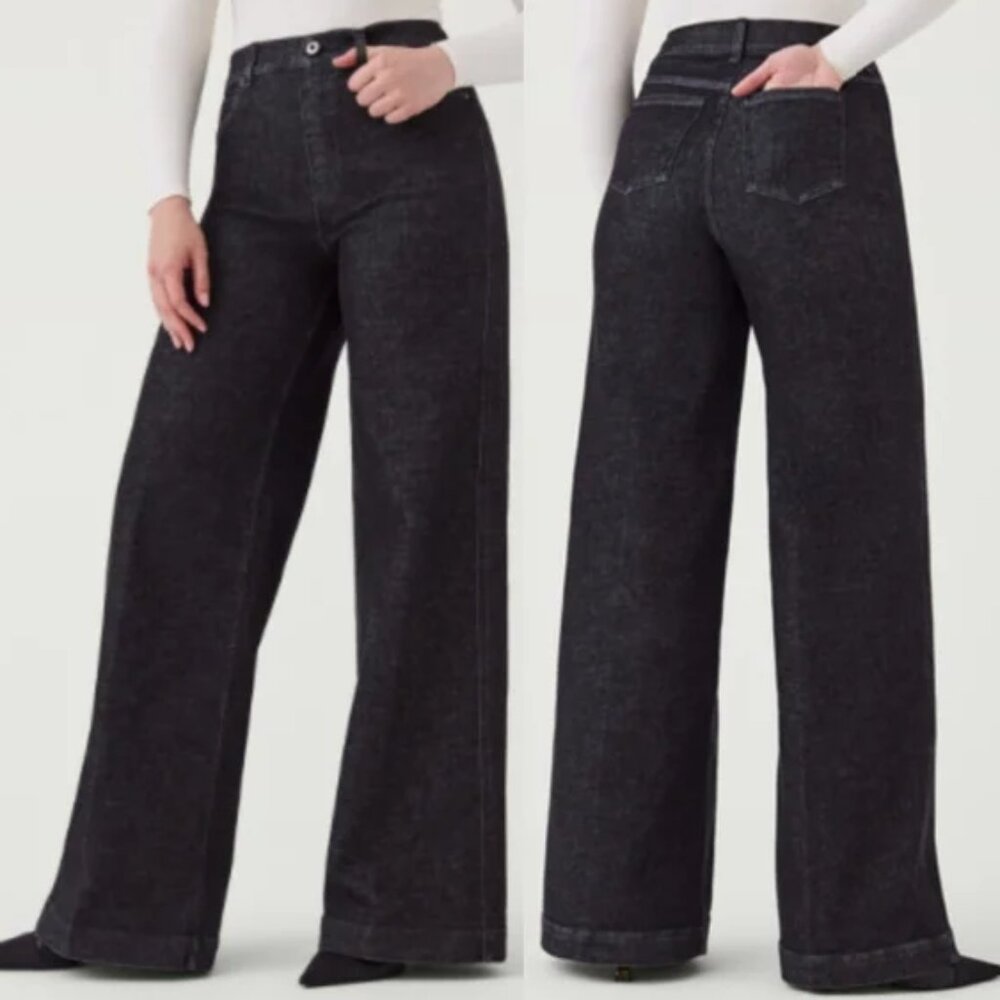SPANX Wide Leg Jeans In Charcoal XS.
